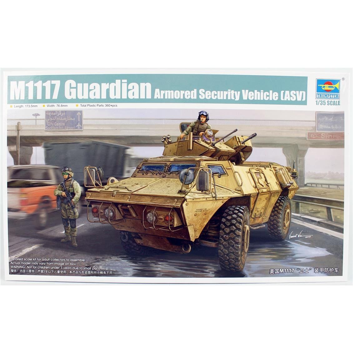 Trumpeter 01541 1/35 Ölçek, M1117 Guardian (ASV) Zırhlı Güvenlik Aracı, Plastik Model Kiti