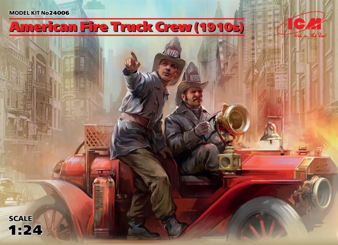 ICM 24006 1/24 Ölçek, American Fire Truck Crew 1910s 2 figure