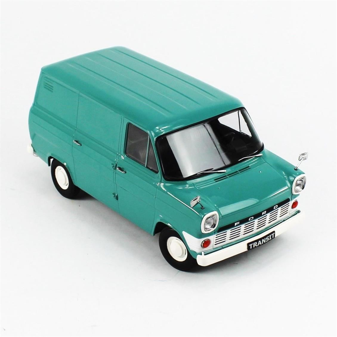 KKscale 180492 1/18 Ölçek, 1965 Ford Transit Van, MKI, Açık Mavi, Sergilemeye Hazır Metal Van Kamyonet Modeli