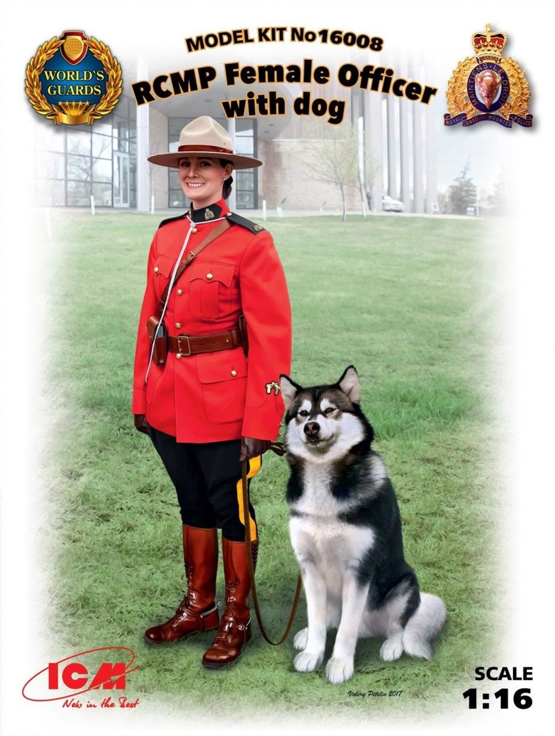 ICM 16008 1/16 Ölçek, RCMP Female Officer with dog new molds