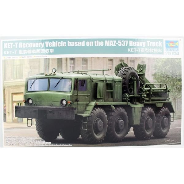 Trumpeter 01079 1/35 Ölçek, KET-T Kurtarma Aracı ve MAZ-537 Ağır Kamyonu, Plastik Model Kiti