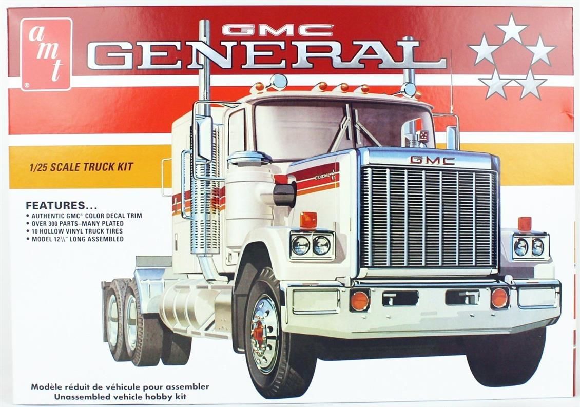 AMT 1272 1/25 Ölçek, 1976 GMC General Semi Tractor, Plastik Çekici Maketi