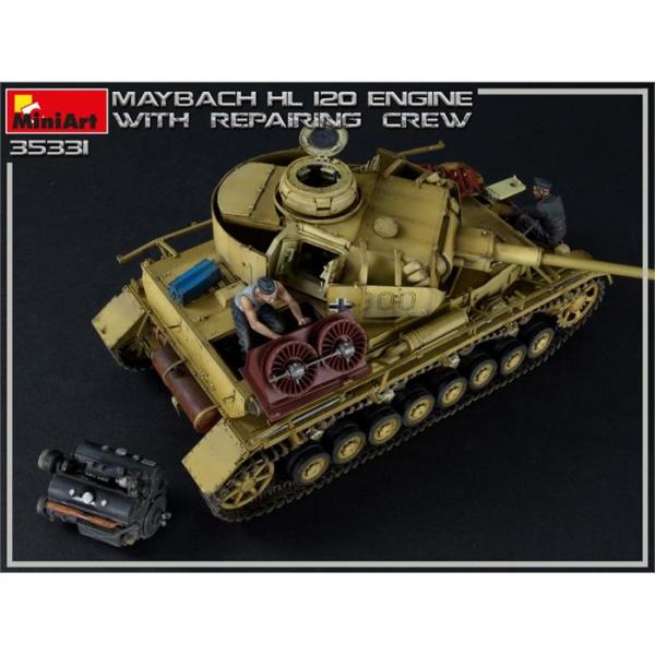 MiniArt Panzer III/IV Tür için Maybach HL 120 Motor. Tamir Ekibi ile birlikte.