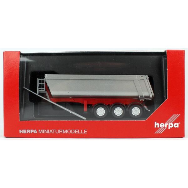 Herpa 077026-002 1/87 Ölçek, Schmitz Cargobull,  Çelik Tekneli Damperli Yarı Römork, Gümüş Gri, Sergilemeye Hazır Model Araç