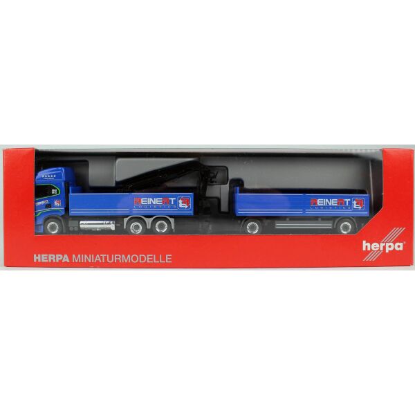 Herpa 315265 1/87 Ölçek, Iveco S-Way Kamyon Ve Römorku (Reinert), Mavi, Sergilemeye Hazır Model Araç