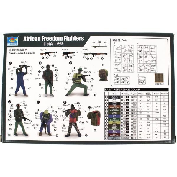 Trumpeter 00438 1/35 Ölçek, Afrikalı Özgürlük Savaşçısı Figürleri Plastik Model Kiti