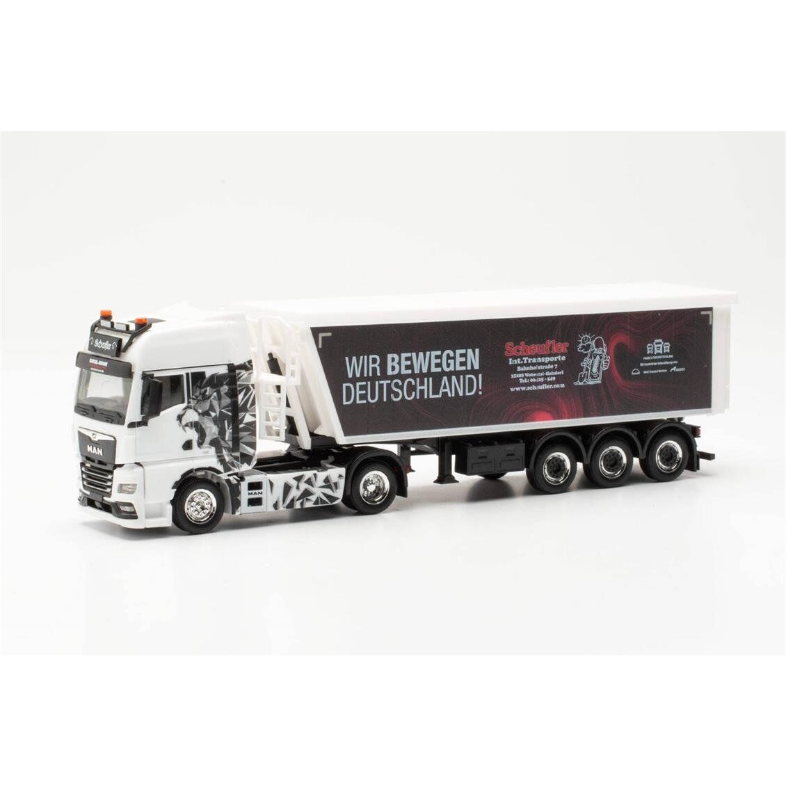 Herpa 317153 1/87 Ölçek, MAN TGX GX Stöffelliner Yarı Römork (Scheufler) Sergilemeye Hazır Model Araç