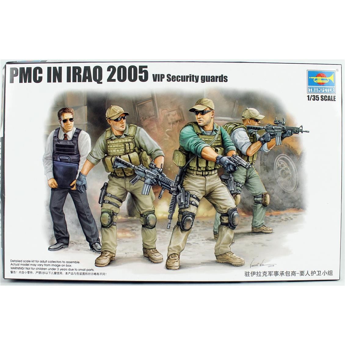 Trumpeter 00420 1/35 Ölçek, PMC-VIP Koruma Tim Irak'ta Figürleri Plastik Model Kiti