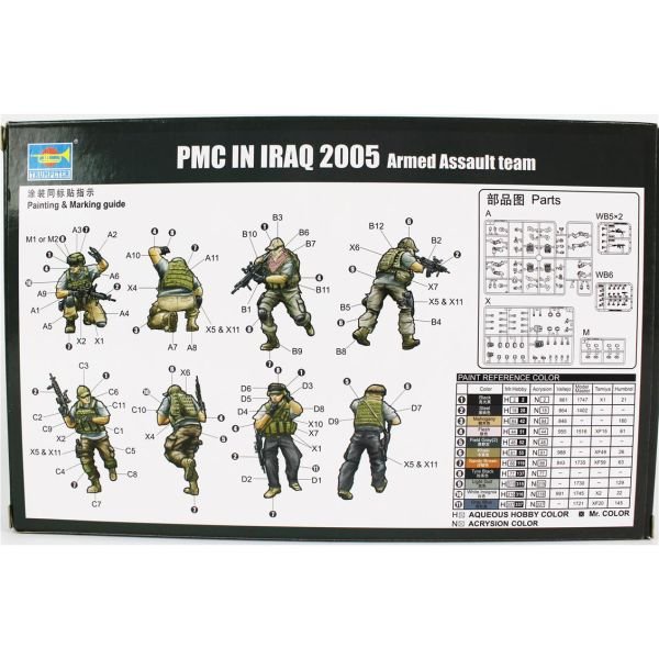 Trumpeter 00419 1/35 Ölçek, PMC Saldırı Timi Irak'ta (2005) Figürleri Plastik Model Kiti