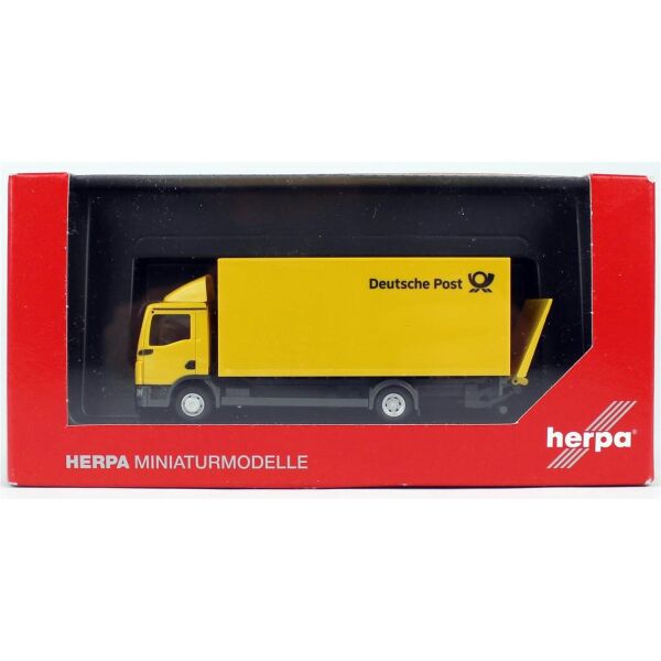 Herpa 317689 1/87 Ölçek, MAN TGL Yükleme Platformlu, Kapalı Kasa Kamyon (Deutsche Post) Sergilemeye Hazır Model Araç