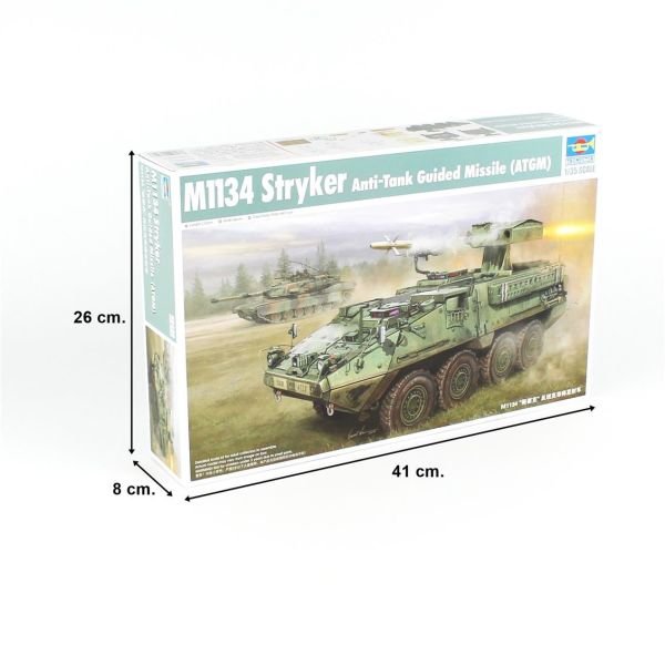 Trumpeter 00399 1/35 Ölçek, M1134 Stryker (ATGM) Tanksavar Güdümlü Füze, Plastik Model Kiti