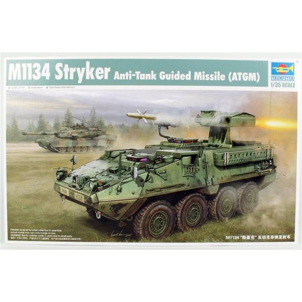 Trumpeter 00399 1/35 Ölçek, M1134 Stryker (ATGM) Tanksavar Güdümlü Füze, Plastik Model Kiti