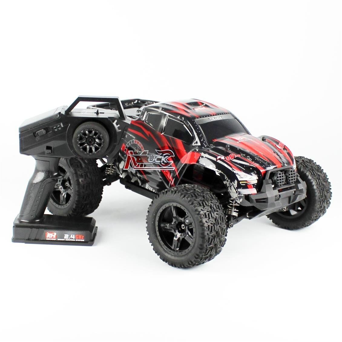 Remo 1031 1/10 Ölçek, 4WD Off Road Monster Truck, Kırmızı Kaportalı,Fırçalı Motorlu, 7.4V 3300mAh Li-Po Pilli, 2.4Ghz Kumandalı