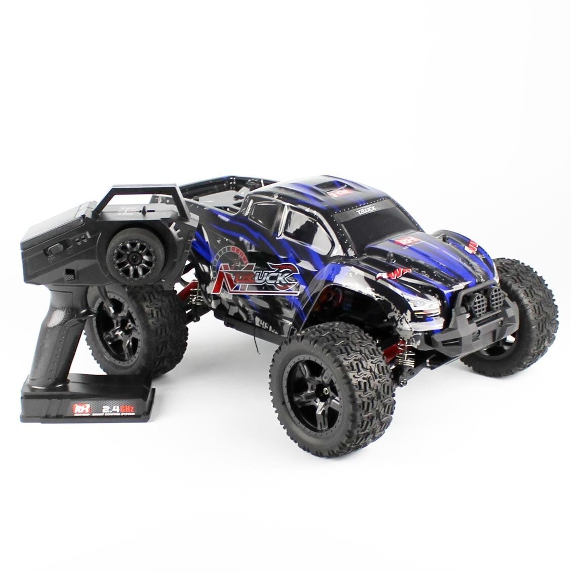 Remo 1035 1/10 Ölçek, 4WD Off Road Monster Truck, Mavi Kaportalı,Fırçasız Motorlu, 7.4V 3300mAh Li-Po Pilli, 2.4Ghz Kumandalı M