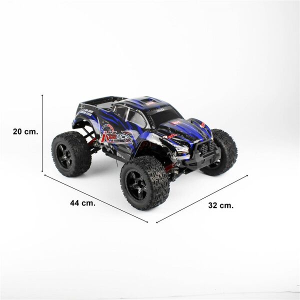 Remo 1035 1/10 Ölçek, 4WD Off Road Monster Truck, Mavi Kaportalı,Fırçasız Motorlu, 7.4V 3300mAh Li-Po Pilli, 2.4Ghz Kumandalı M