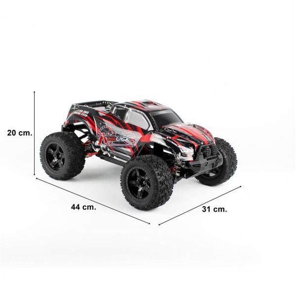 Remo 1035 1/10 Ölçek, 4WD Off Road Monster Truck, Kırmızı Kaportalı,Fırçasız Motorlu, 7.4V 3300mAh Li-Po Pilli, 2.4Ghz Kumandal