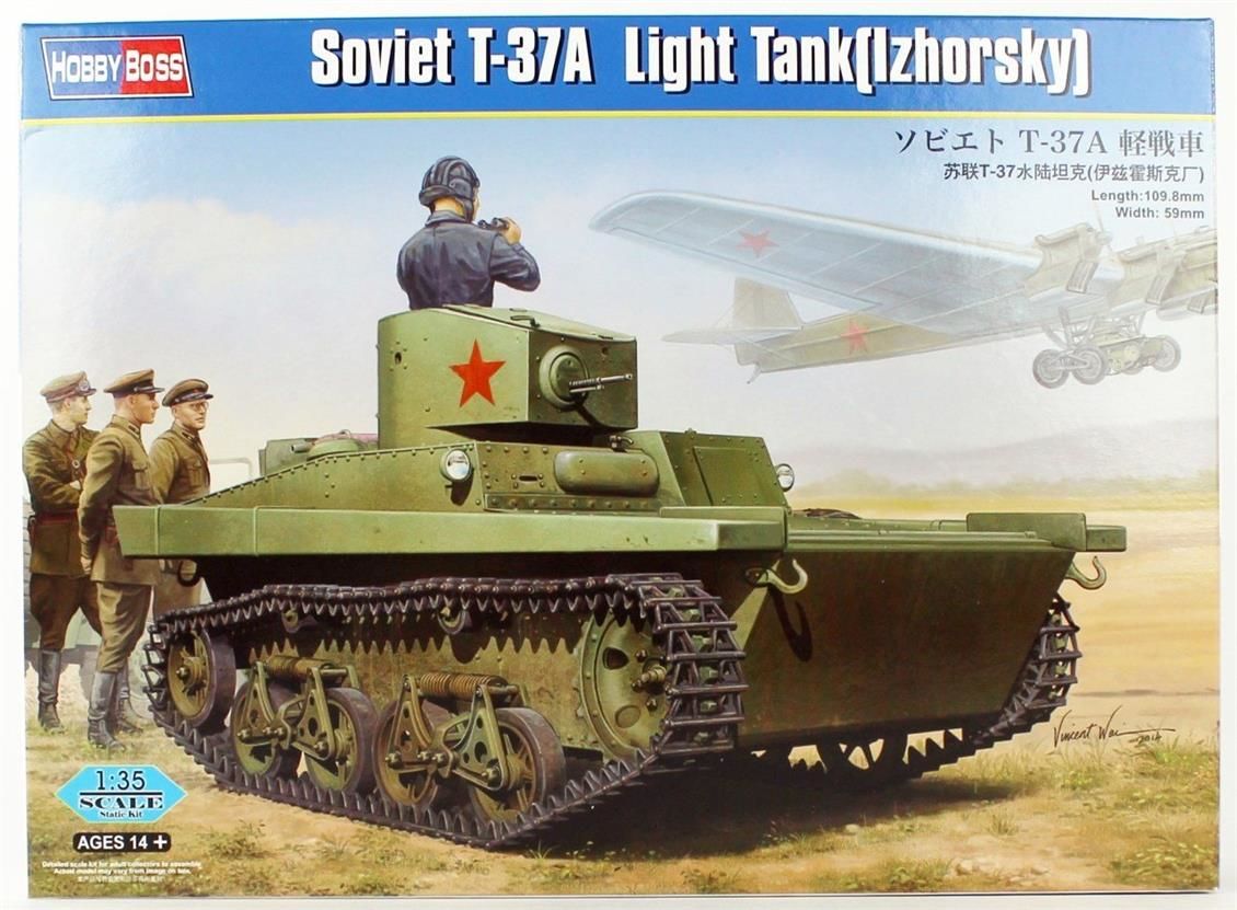 HobbyBoss 83821 1/35 Ölçek, Sovyet T-37A Hafif Tankı (Izhorsky), Plastik Model kiti