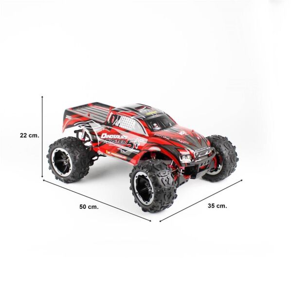 Remo 8037 1/8 Ölçek, 4WD Off Road Monster Truck (Dinosaurs Master-GT) Kırmızı Kaportalı, Fırçasız Motorlu, 11.1V 3300mAh Li-Po