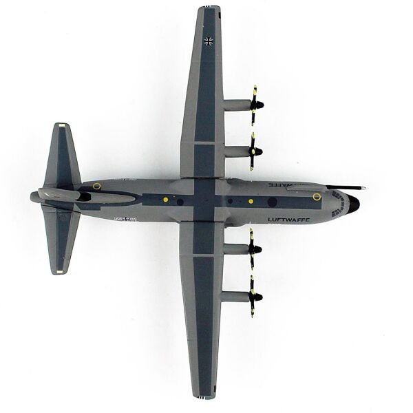 Herpa 537438 1/87 Ölçek, Luftwaffe C-130J-30 Super Hercules, Sergilemeye Hazır Model Askeri Uçak