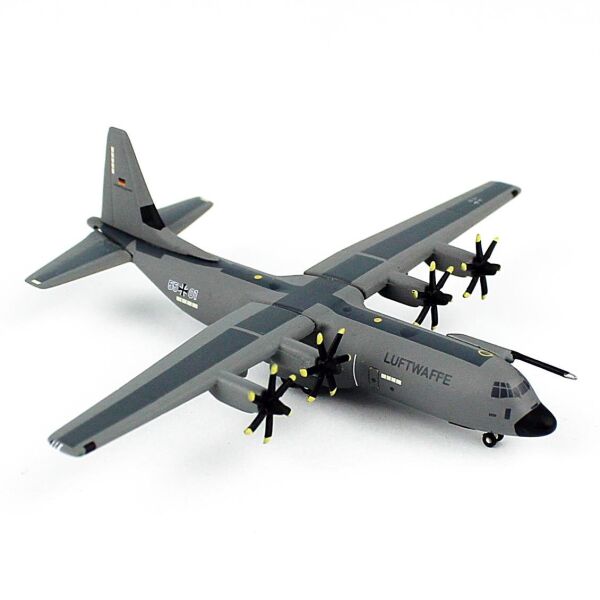 Herpa 537438 1/87 Ölçek, Luftwaffe C-130J-30 Super Hercules, Sergilemeye Hazır Model Askeri Uçak