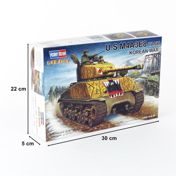 HobbyBoss 84804 1/48 Ölçek, M4A3E8 Tankı, Plastik Model kiti