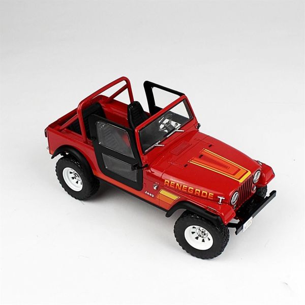 Greenlight 19060 1/18 Ölçek, 1983 Jeep CJ-7 Renegade,Sarah Connor Figürlü (The Terminator 1984), Kırmızı, Sergilemeye Hazır Met