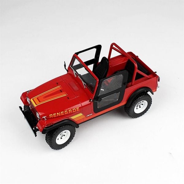 Greenlight 19060 1/18 Ölçek, 1983 Jeep CJ-7 Renegade,Sarah Connor Figürlü (The Terminator 1984), Kırmızı, Sergilemeye Hazır Met