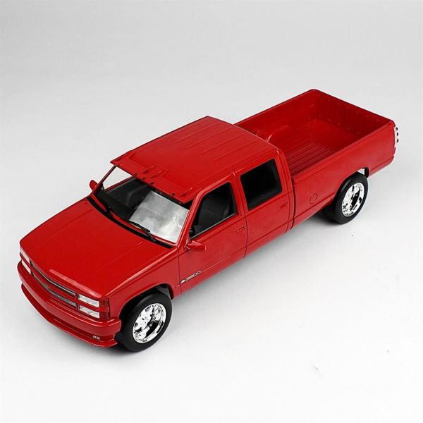 Greenlight 19073 1/18 Ölçek, 1997 Chevrolet Silverado 3500,Çift Kabin, Kırmızı, Sergilemeye Hazır Metal Kamyonet Modeli