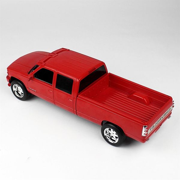 Greenlight 19073 1/18 Ölçek, 1997 Chevrolet Silverado 3500,Çift Kabin, Kırmızı, Sergilemeye Hazır Metal Kamyonet Modeli