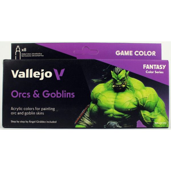 Vallejo 72192 8X18 ml. Orcs & Goblins, Game Color Serisi Model Boyası Seti