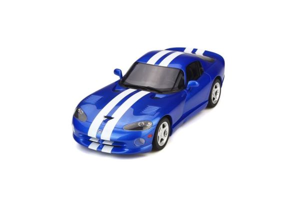 GTspirit 136 1/18 Ölçek, 1996 Dodge Viper GTS (Resin Seri), Mavi, Sergilemeye Hazır Metal Araba Modeli