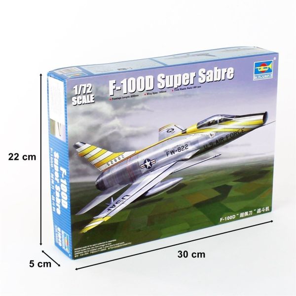 Trumpeter 01649 1/72 Ölçek, F-100D Super Sabre Savaş Uçağı Plastik Model Kiti