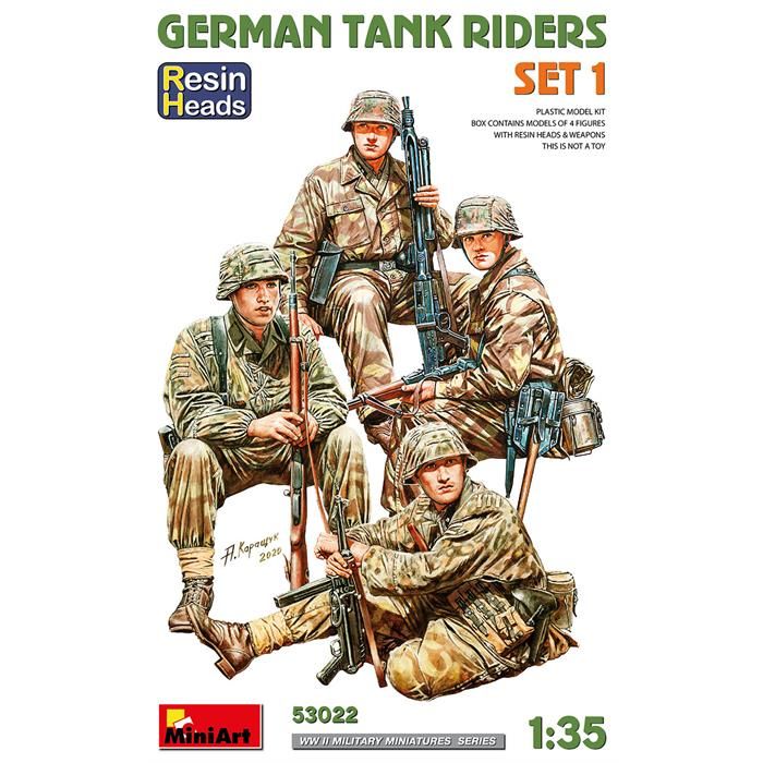 MiniArt Alman Tank Sürücüleri Set 1. Reçine Başlı