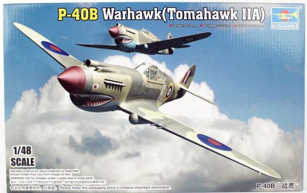 Trumpeter 02807 1/48 Ölçek, Curtiss P-40B Warhawk Savaş Uçağı Plastik Model Kiti